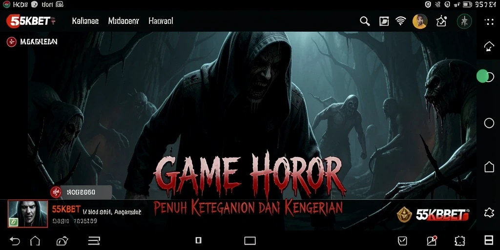 Screenshot gameplay 55KBET yang menunjukkan suasana mencekam dan menegangkan.