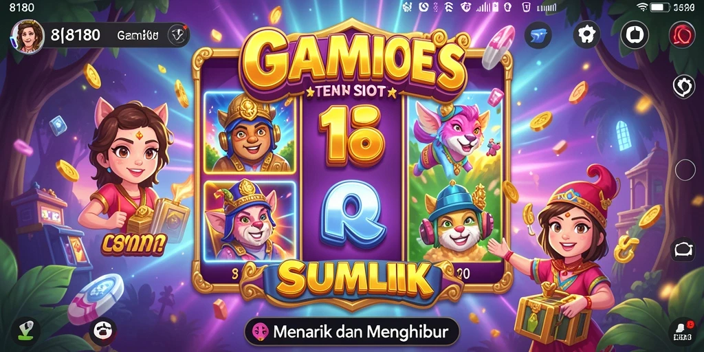 Tampilan gameplay 8180 dengan berbagai tema mesin slot.