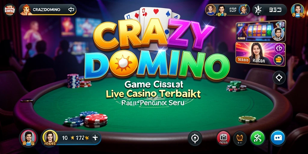 Screenshot gameplay dari CRAZYDOMINO yang menegangkan dengan dealer live.