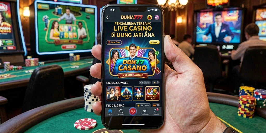 Tampilan gameplay seru DUNIA777 dengan dealer langsung yang profesional.