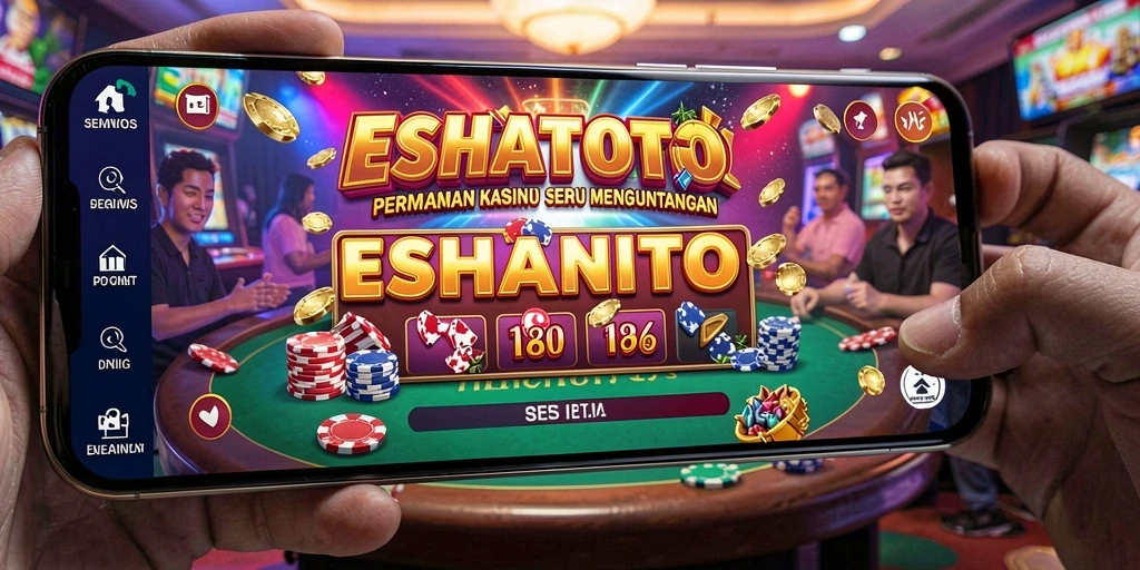 Screenshot ESHATOTO menampilkan gameplay Kasino yang menarik dan penuh warna.