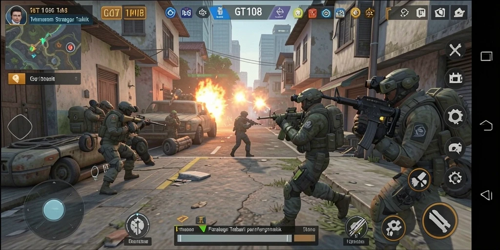 Tampilan menarik dari gameplay GT108 yang strategis.