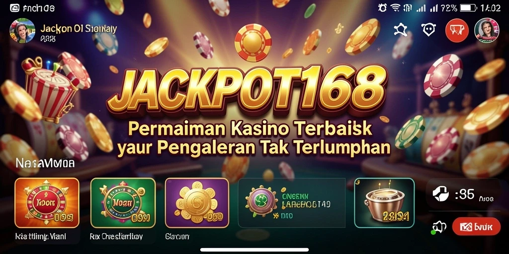 Screenshot gameplay JACKPOT168 menampilkan suasana Kasino yang mendebarkan.