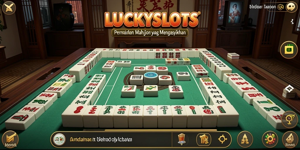 Tampilan gameplay yang seru dalam LUCKYSLOTS dengan elemen Mahjong.