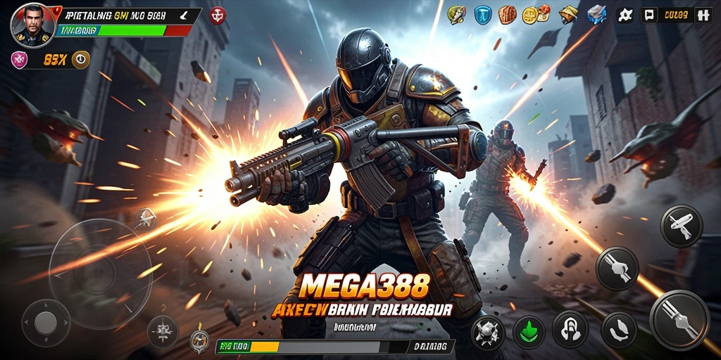 Tampilan permainan aksi seru dalam MEGA388 dengan grafis memukau.