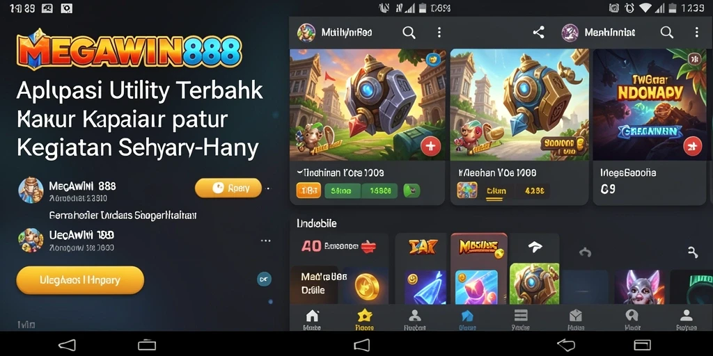 Tampilan antarmuka utama MEGAWIN888 yang memudahkan navigasi.