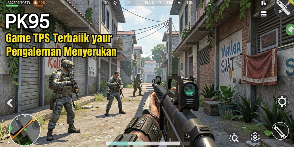 Tangkapan layar utama PK95 menampilkan aksi dinamis gameplay TPS.