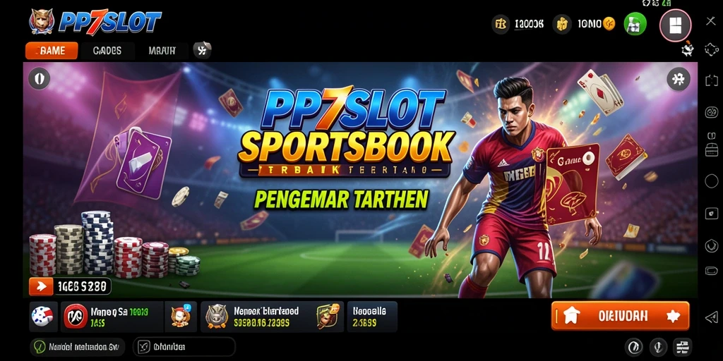 Tampilan utama PP7SLOT dengan fitur taruhan olahraga yang menarik.
