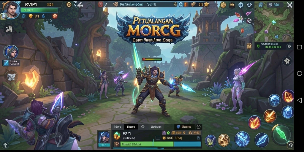 Tampilan gameplay <strong>RVIP1</strong> yang epik menampilkan pertempuran dengan monster legendaris.