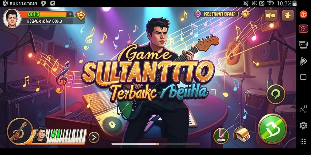 Screenshot gameplay SULTANTOTO dengan tampilan interaksi musik.