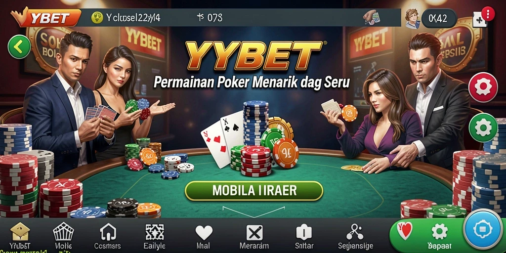 Tampilan gameplay Poker yang mendebarkan di YYBET.