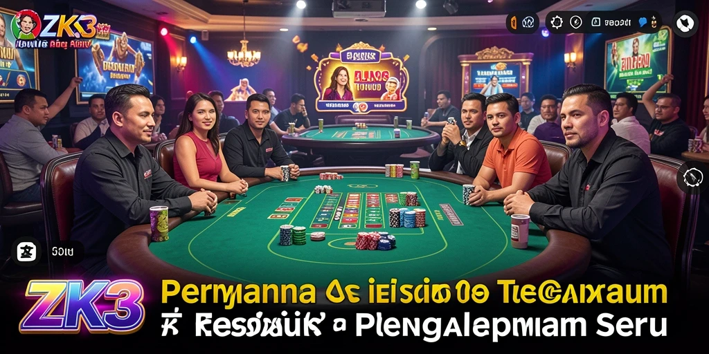 Tampilan gameplay Live Casino yang menarik dan realistis di ZK3.